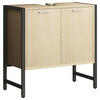 WASCHBECKENUNTERSCHRANK 60/60/30 cm  - Honigeiche/Silberfarben, Modern, Holzwerkstoff/Metall (60/60/30cm) - MID.YOU