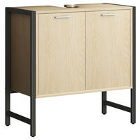 WASCHBECKENUNTERSCHRANK 60/60/30 cm  - Honigeiche/Silberfarben, Modern, Holzwerkstoff/Metall (60/60/30cm) - MID.YOU