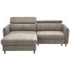 ECKSOFA in Flachgewebe Beige  - Beige/Schwarz, Design, Holz/Textil (185/232cm) - Stylife