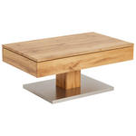 COUCHTISCH 100/60/42,5 cm rechteckig Eichefarben, Edelstahlfarben  - Edelstahlfarben/Eichefarben, Design, Holzwerkstoff/Metall (100/60/42,5cm) - Carryhome