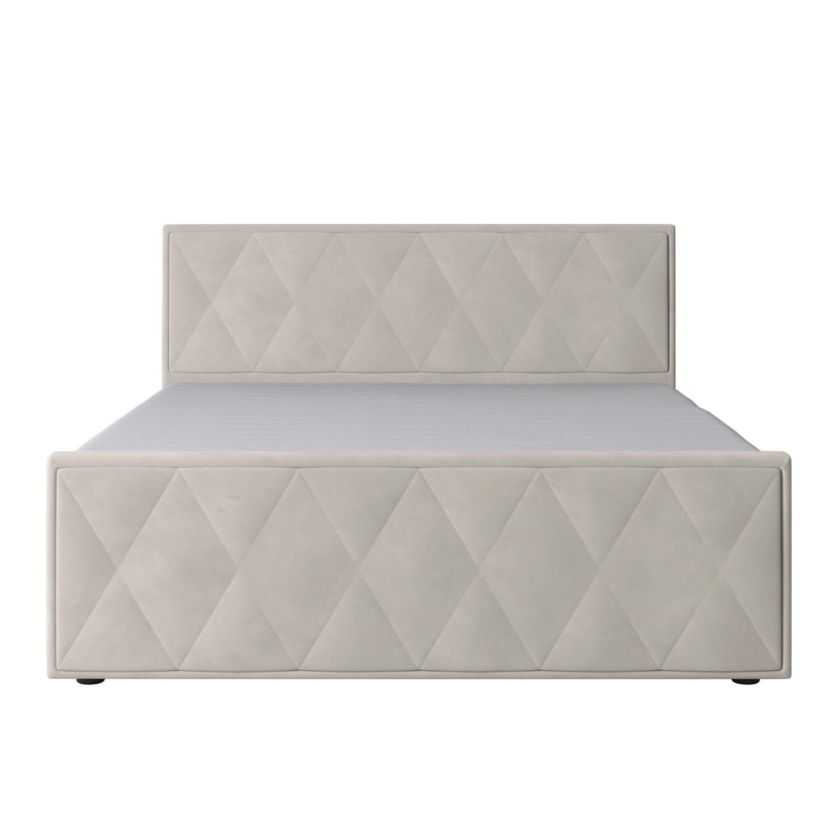 BOXSPRINGBETT 180/200 cm  in Weiss  - Weiss/Schwarz, Modern, Karton/Holzwerkstoff (180/200cm) - MID.YOU