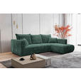 ECKSOFA Dunkelgrün Cord  - Dunkelgrün/Schwarz, MODERN, Holz/Textil (322/208cm) - Carryhome