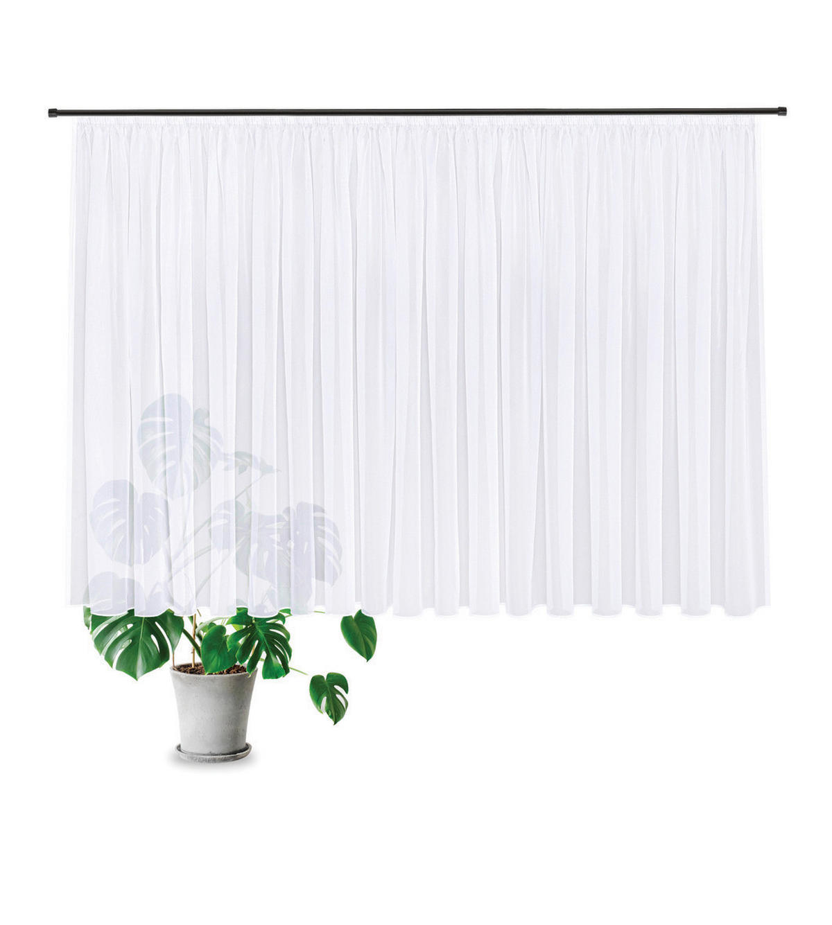 FERTIGSTORE  transparent  600/175 cm   - Weiß, Basics, Textil (600/175cm)