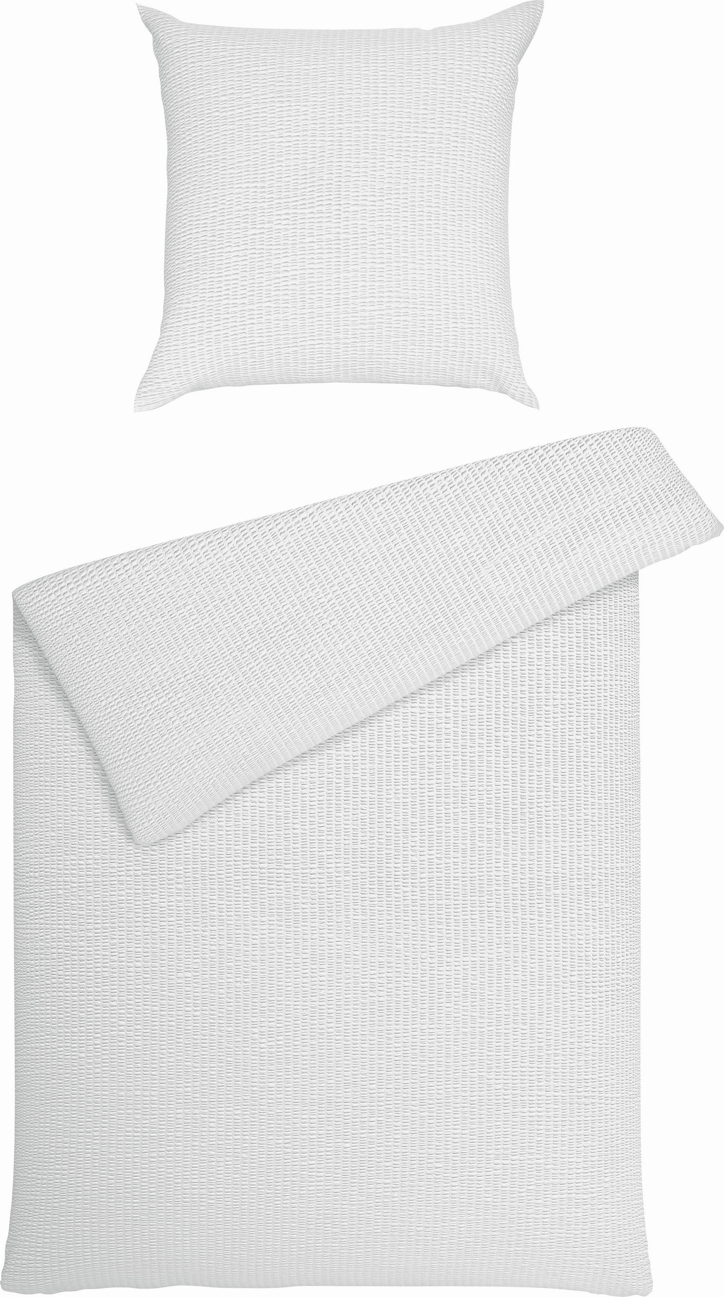 BETTWÄSCHE Piano Seersucker 135/200 cm  - Weiß, Basics, Textil (135/200cm) - Janine