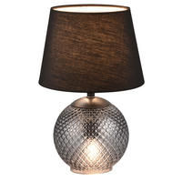 STOLNÁ LAMPA, E14, 18/29 cm  - čierna, Basics, kov/textil (18/29cm) - Novel