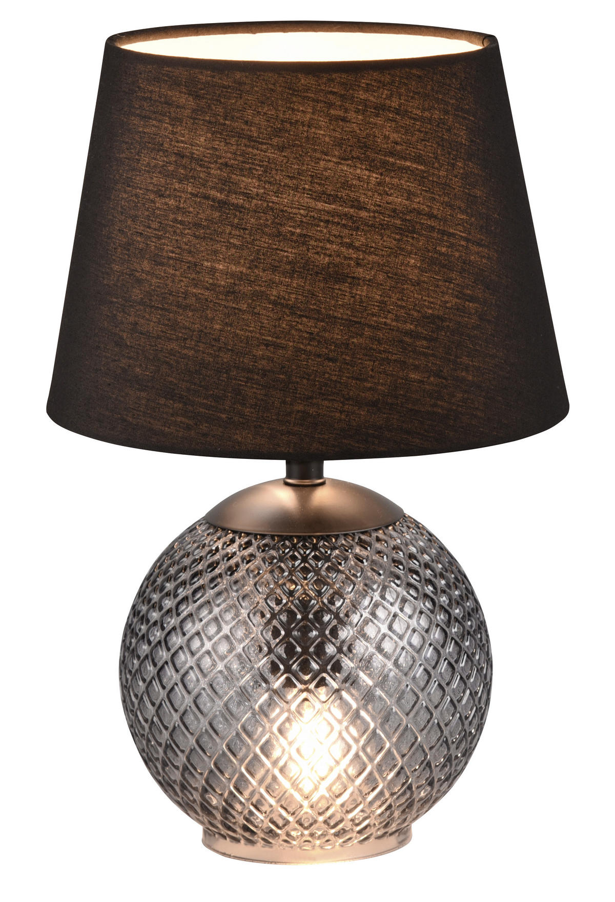 STOLNÁ LAMPA, E14, 18/29 cm  - čierna, Basics, kov/textil (18/29cm) - Novel