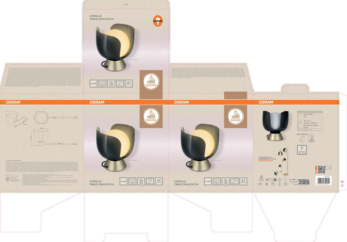 TISCHLEUCHTE 20/21 cm   - Schwarz, Basics, Metall (20/21cm) - Osram