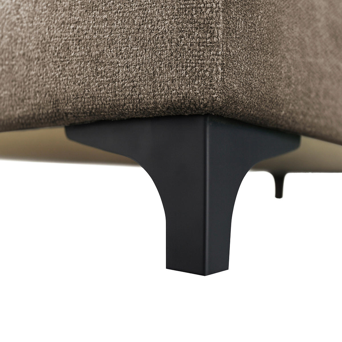 ECKSOFA SOLEI Taupe Chenille Zierkissen, Bettkasten, Kopfstütze  - Taupe/Schwarz, Design, Kunststoff/Textil (203/265cm) - MID.YOU