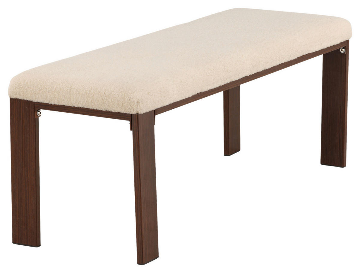 SITZBANK  in 120/50/40 cm  - Walnussfarben/Weiß, Design, Textil/Metall (120/50/40cm) - Livetastic
