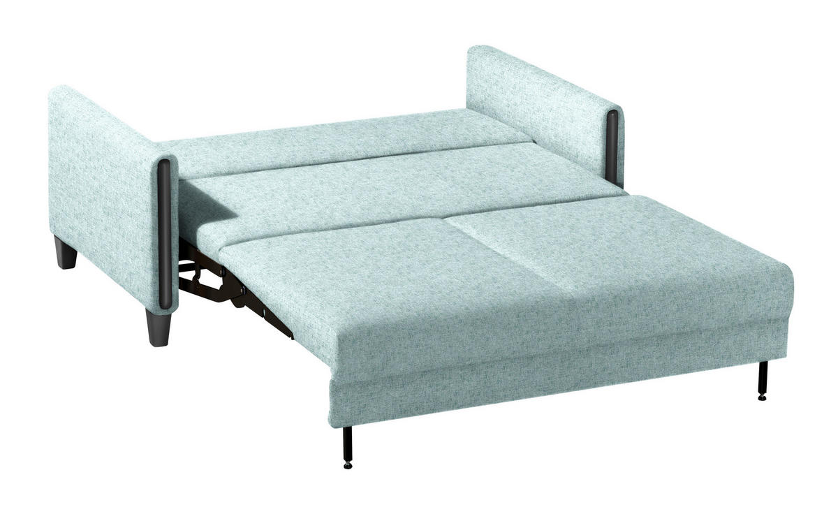 SCHLAFSOFA in Holz, Textil Schwarz, Hellblau  - Schwarz/Hellblau, Design, Holz/Textil (174/88/104cm) - Niels Andersson
