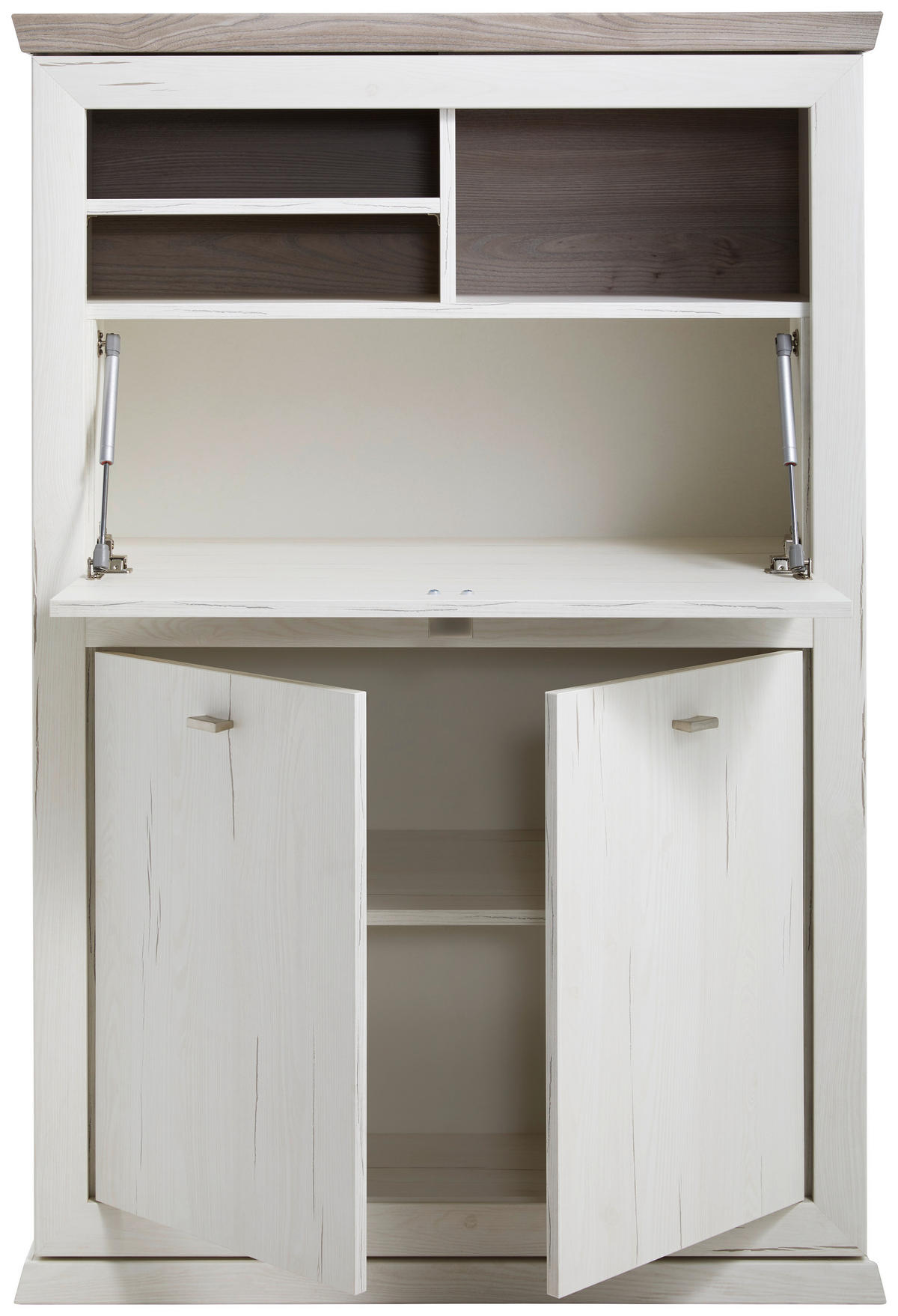 SEKRETÄR in Holzwerkstoff 90,2/134,4/43 cm  - Weiss/Grau, Lifestyle, Holzwerkstoff/Metall (90,2/134,4/43cm) - Hom`in