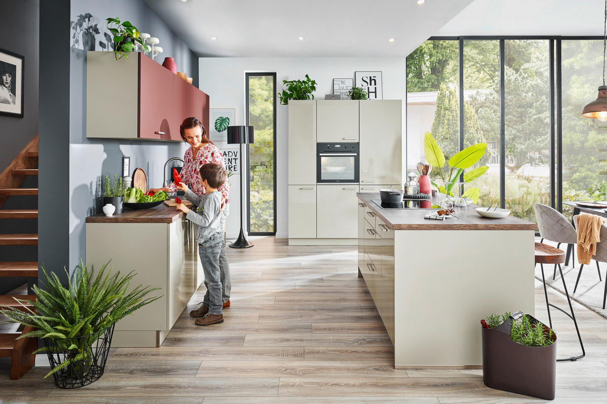 EINBAUKÜCHE LUX  - Grau, Design, Holzwerkstoff - Nolte Küchen