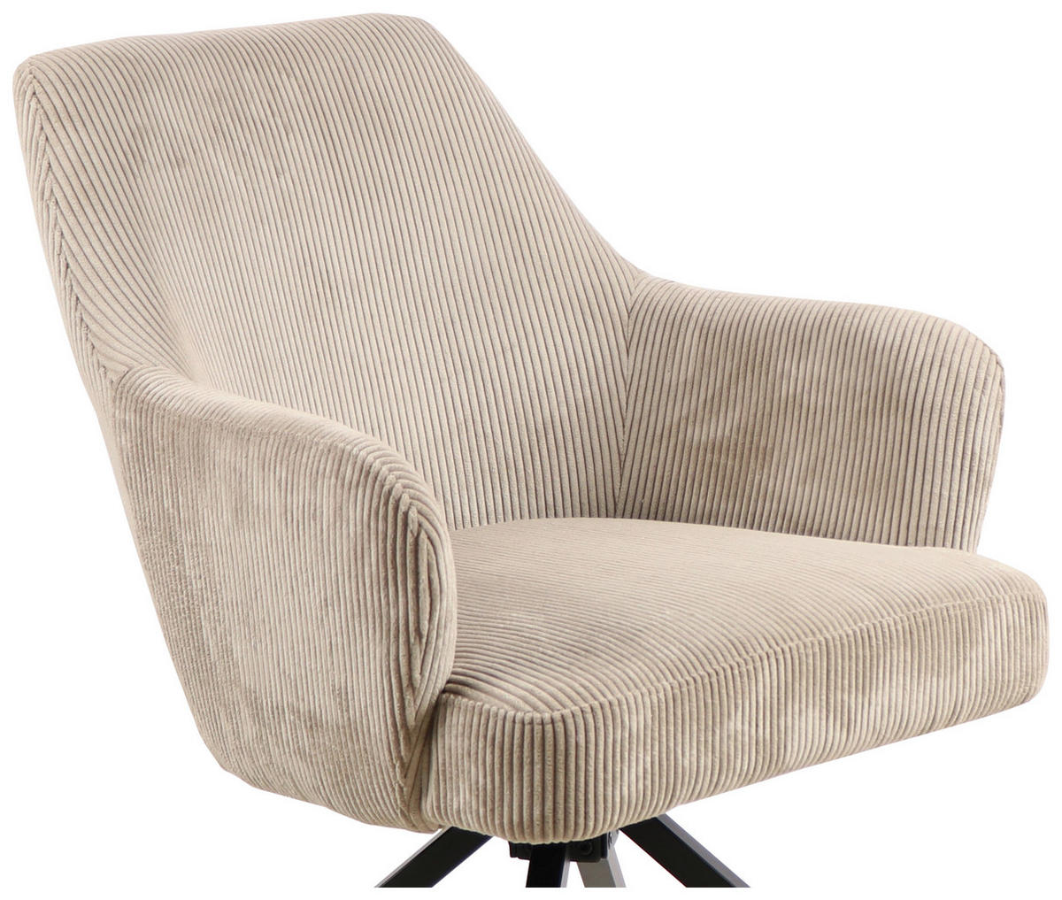 ARMLEHNSTUHL  in Eisen Cord  - Beige/Schwarz, MODERN, Holz/Textil (57/86/65cm) - MID.YOU