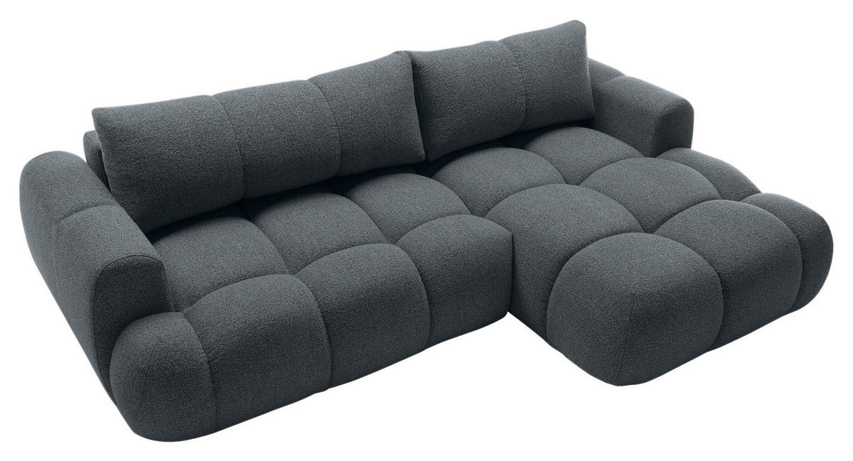 ECKSOFA Graphitfarben Struktur  - Schwarz/Graphitfarben, KONVENTIONELL, Kunststoff/Textil (272/172cm) - Carryhome