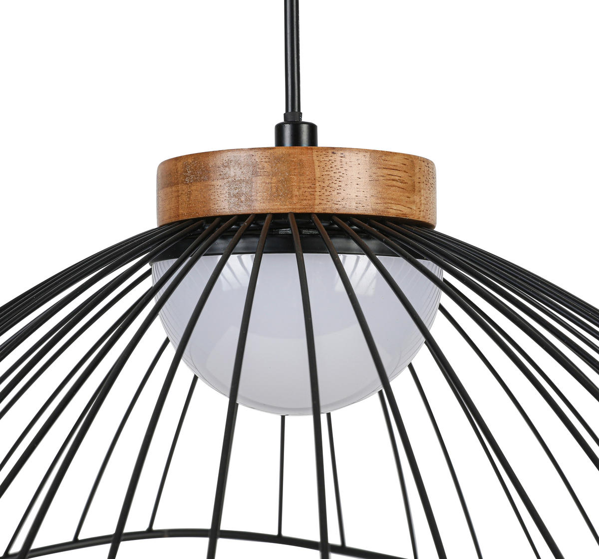 HÄNGELEUCHTE 45/43/22,5 cm  - Schwarz/Naturfarben, Trend, Holz/Kunststoff (45/43/22,5cm) - Collett's Monde