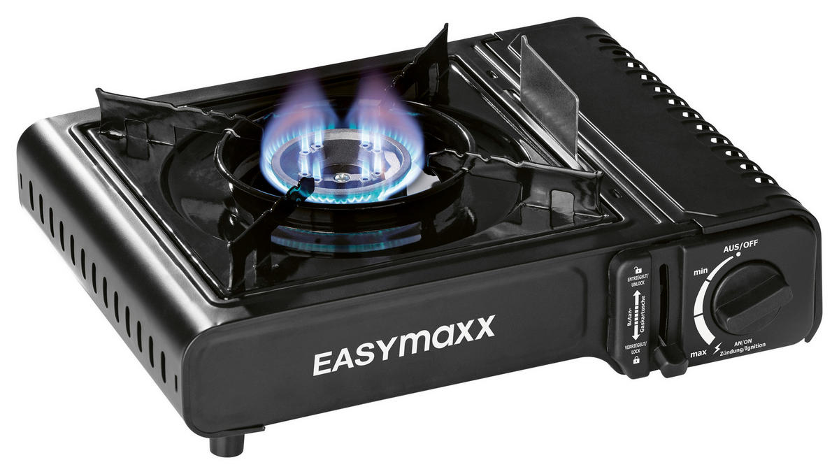 GASKOCHER Schwarz EASYmaxx  - Schwarz, Basics, Kunststoff/Metall (35/31/11cm) - EASYMAXX