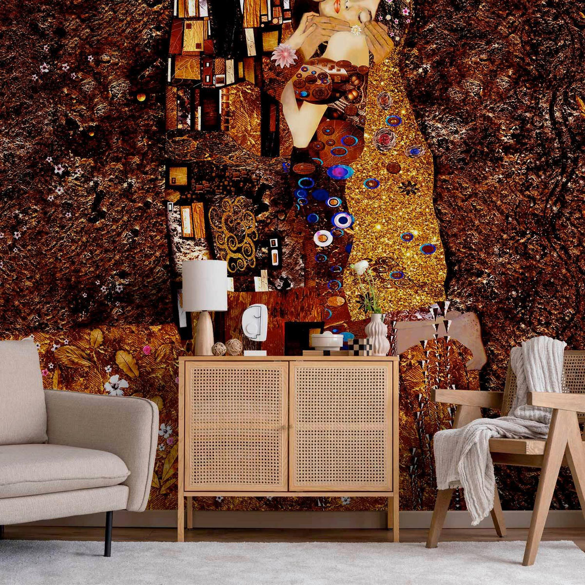 FOTOTAPETE  - Goldfarben/Braun, LIFESTYLE, Textil (150/105cm) - artgeist