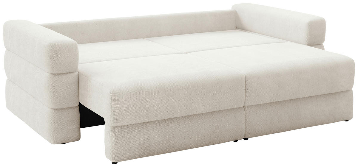 SCHLAFSOFA TERAZZO in Webstoff Beige  - Beige/Schwarz, Design, Kunststoff/Textil (254/93/167cm) - Livetastic