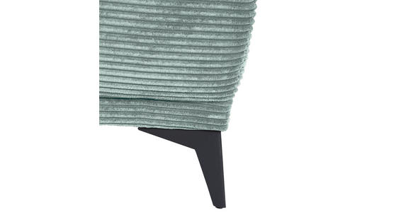 ECKSOFA  in Cord Mintgrün Rücken echt, Sitzvorzug  295/165 cm  - Schwarz/Mintgrün, KONVENTIONELL, Textil/Metall (295/165cm) - Carryhome