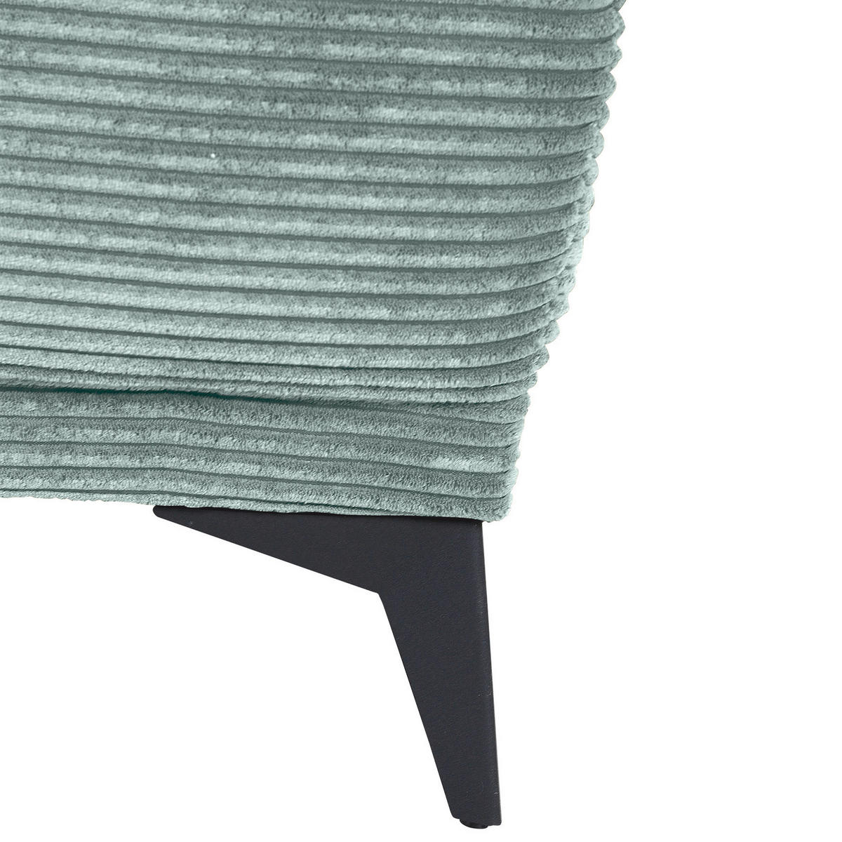 ECKSOFA  in Cord Mintgrün  295/165 cm  - Schwarz/Mintgrün, KONVENTIONELL, Textil/Metall (295/165cm) - Carryhome