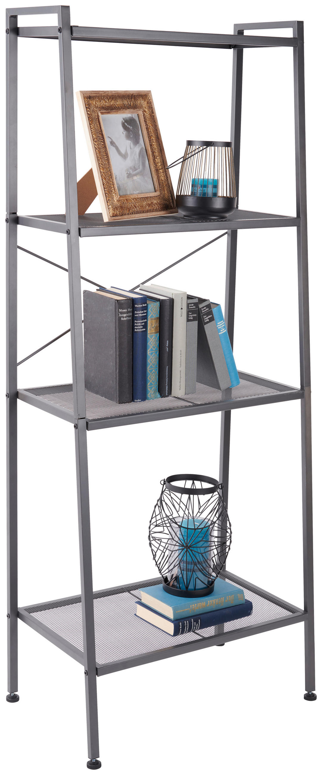 E-shop Xora REGÁL, tmavosivá, oceľ, 59/147/36,5 cm