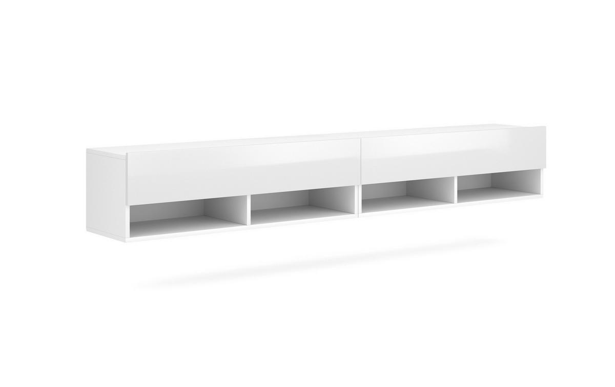 TV-BÄNK  i 280/31/33 cm  - vit/vit högglans, Design, trämaterial/plast (280/31/33cm) - MID.YOU
