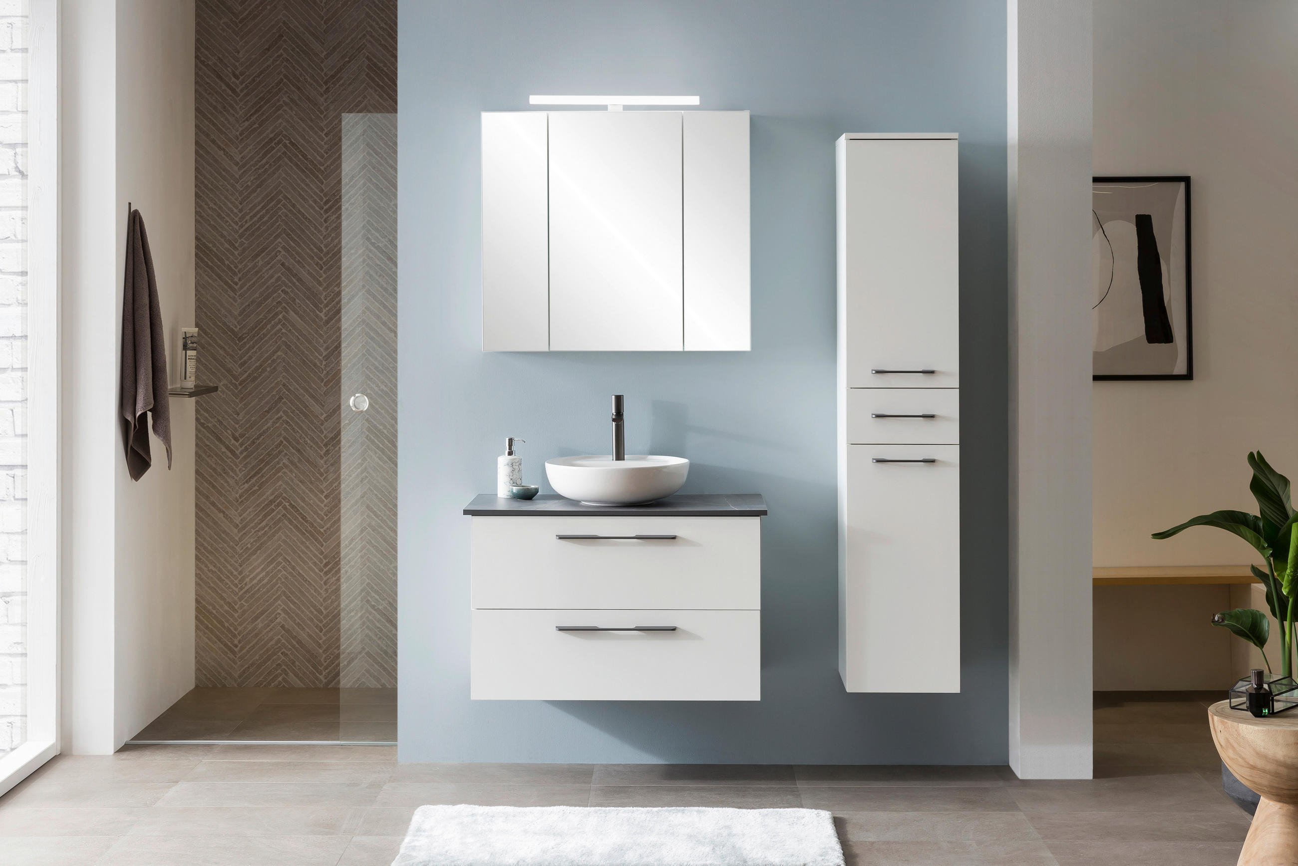 WASCHTISCHKOMBI 86 cm  - Anthrazit/Weiß, MODERN, Keramik/Holzwerkstoff (86cm) - Stylife