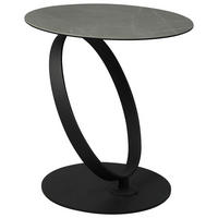 BEISTELLTISCH 50/50/54 cm Grau, Schwarz rund  - Schwarz/Grau, Design, Glas/Keramik (50/50/54cm) - Dieter Knoll