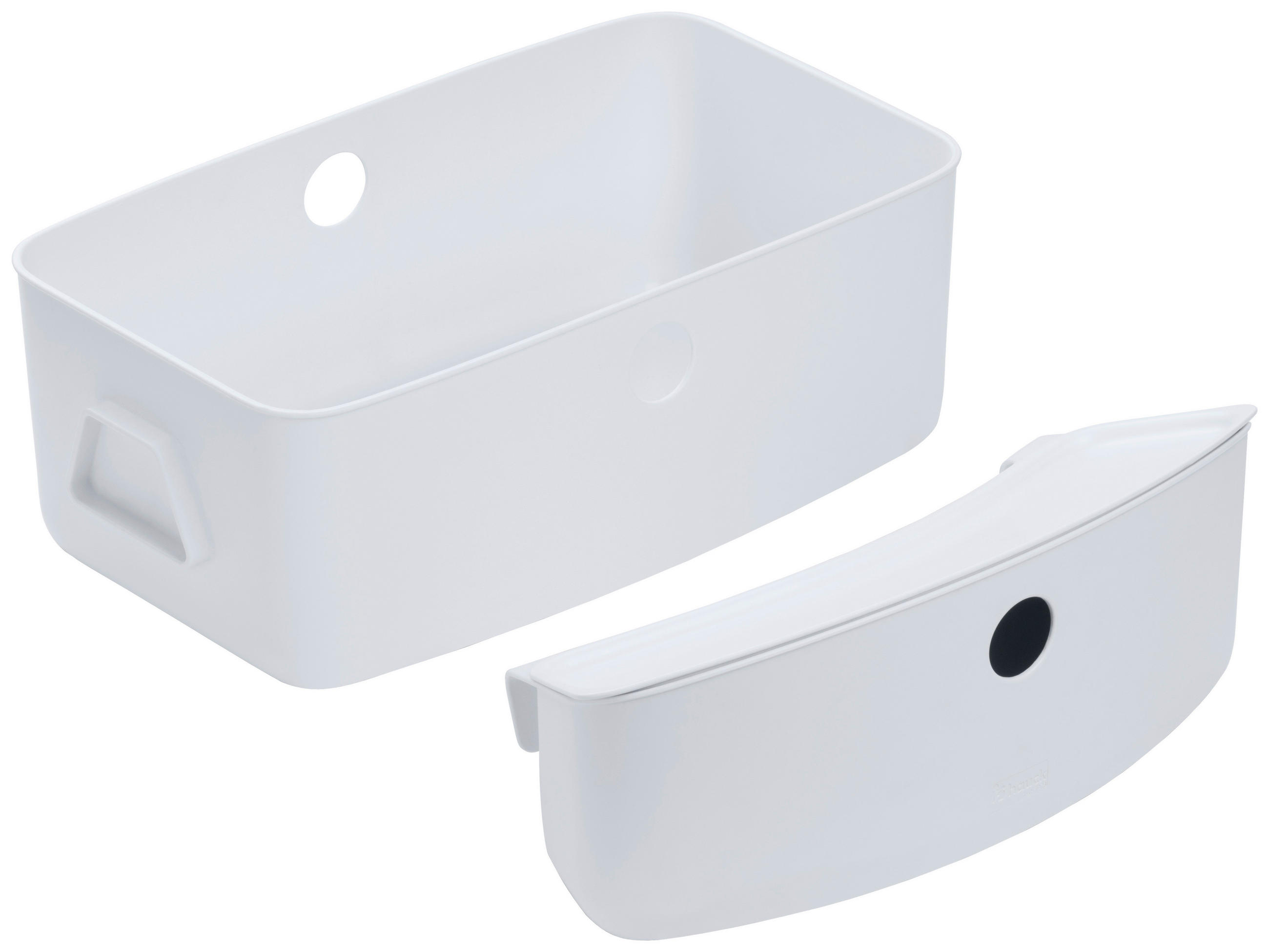 AUFBEWAHRUNGSBOX 2er SET 26/16/47 cm     - Weiß, Basics, Kunststoff (26/16/47cm) - Hauck