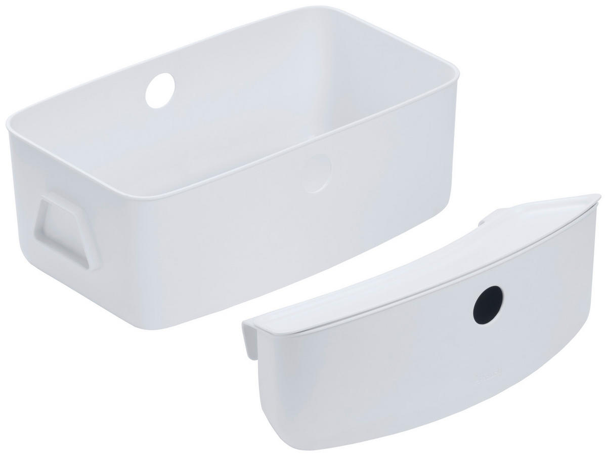 AUFBEWAHRUNGSBOX 2er SET 26/16/47 cm     - Weiß, Basics, Kunststoff (26/16/47cm) - Hauck