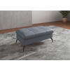 HOCKERLeder Graublau  - Graublau/Schwarz, Konventionell, Leder/Metall (102/47/69cm) - Sit & More