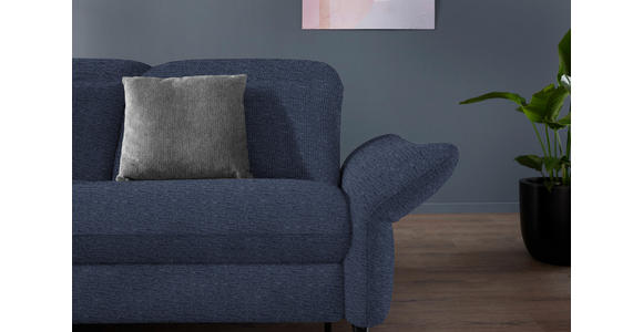 ECKSOFA in Flachgewebe Dunkelblau 233/299-313 cm - Schwarz/Dunkelblau, Design, Textil/Metall (233/299-313cm) - Dieter Knoll
