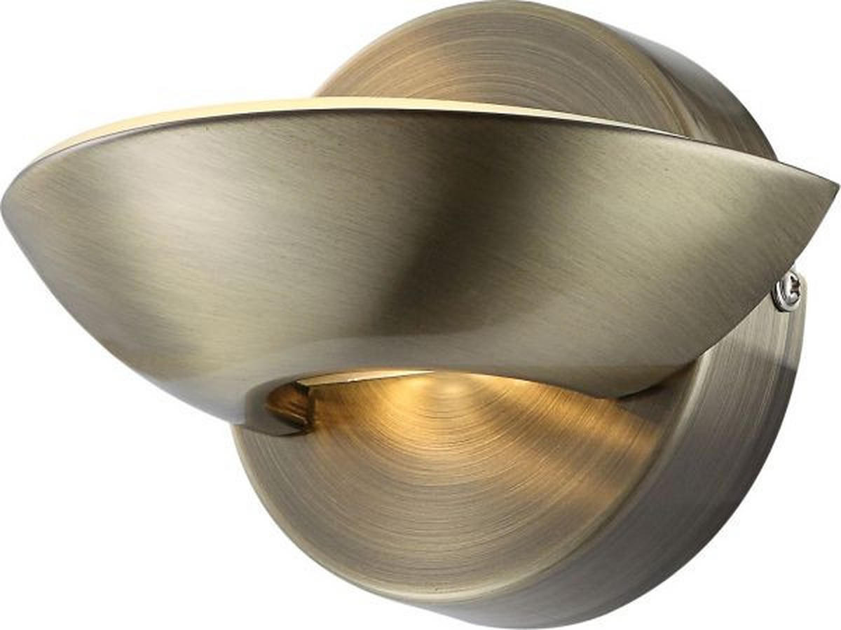 LED-WANDLEUCHTE - Messingfarben, Design, Glas/Metall (16,5/11cm) - Globo