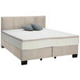 BOXSPRINGBETT 160/200 cm  in Taupe  - Taupe/Schwarz, Design, Kunststoff/Textil (160/200cm) - Hom`in