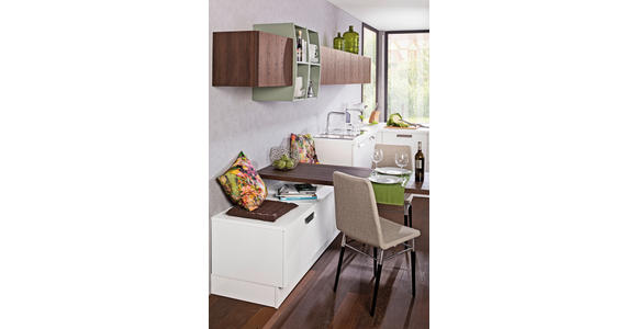 EINBAUKÜCHE   - Eichefarben/Weiß, Design, Holzwerkstoff - Novel