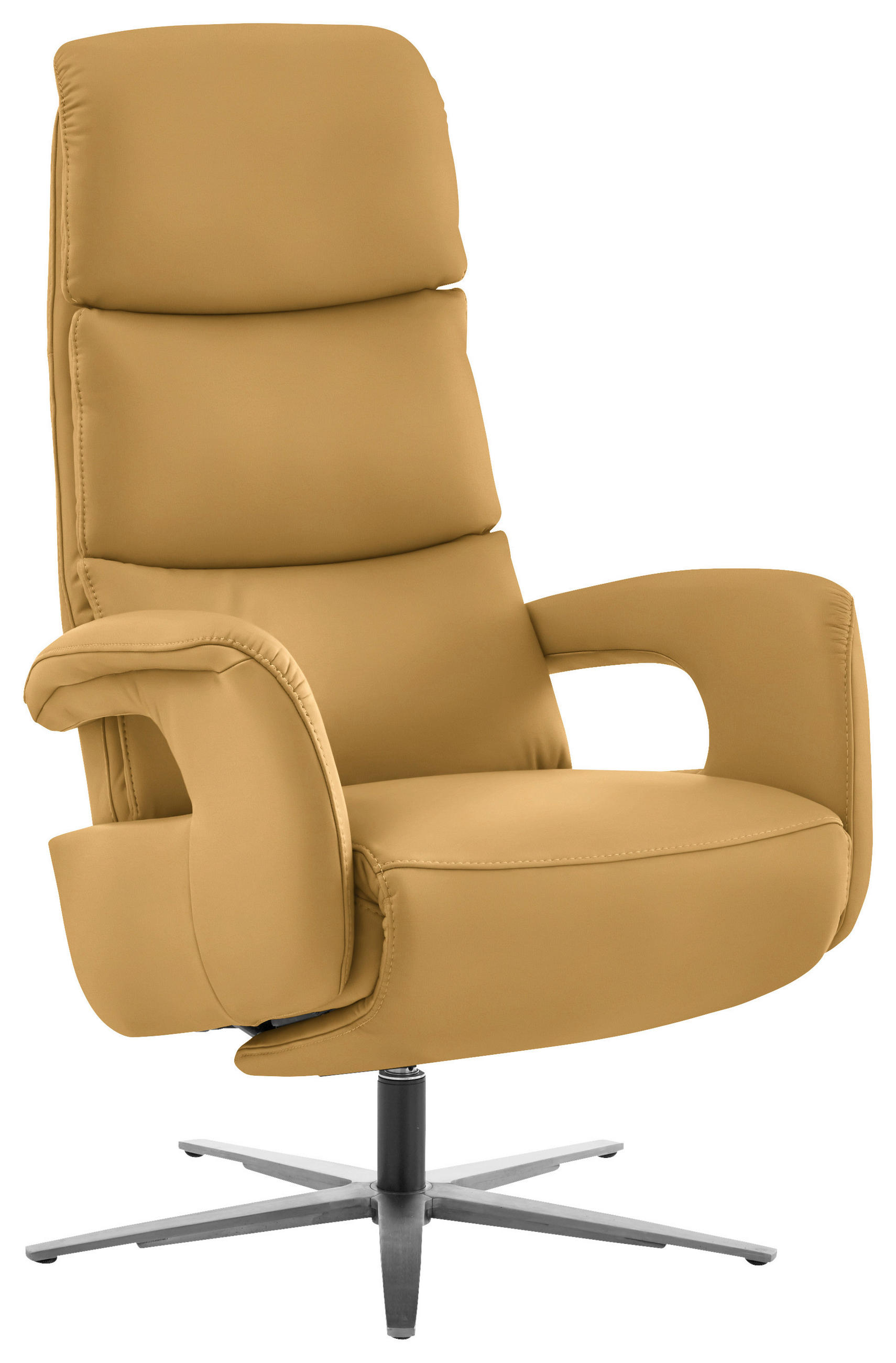 RELAXSESSEL in Leder Gelb  - Edelstahlfarben/Gelb, Design, Leder/Metall (76/119/86cm) - Dieter Knoll