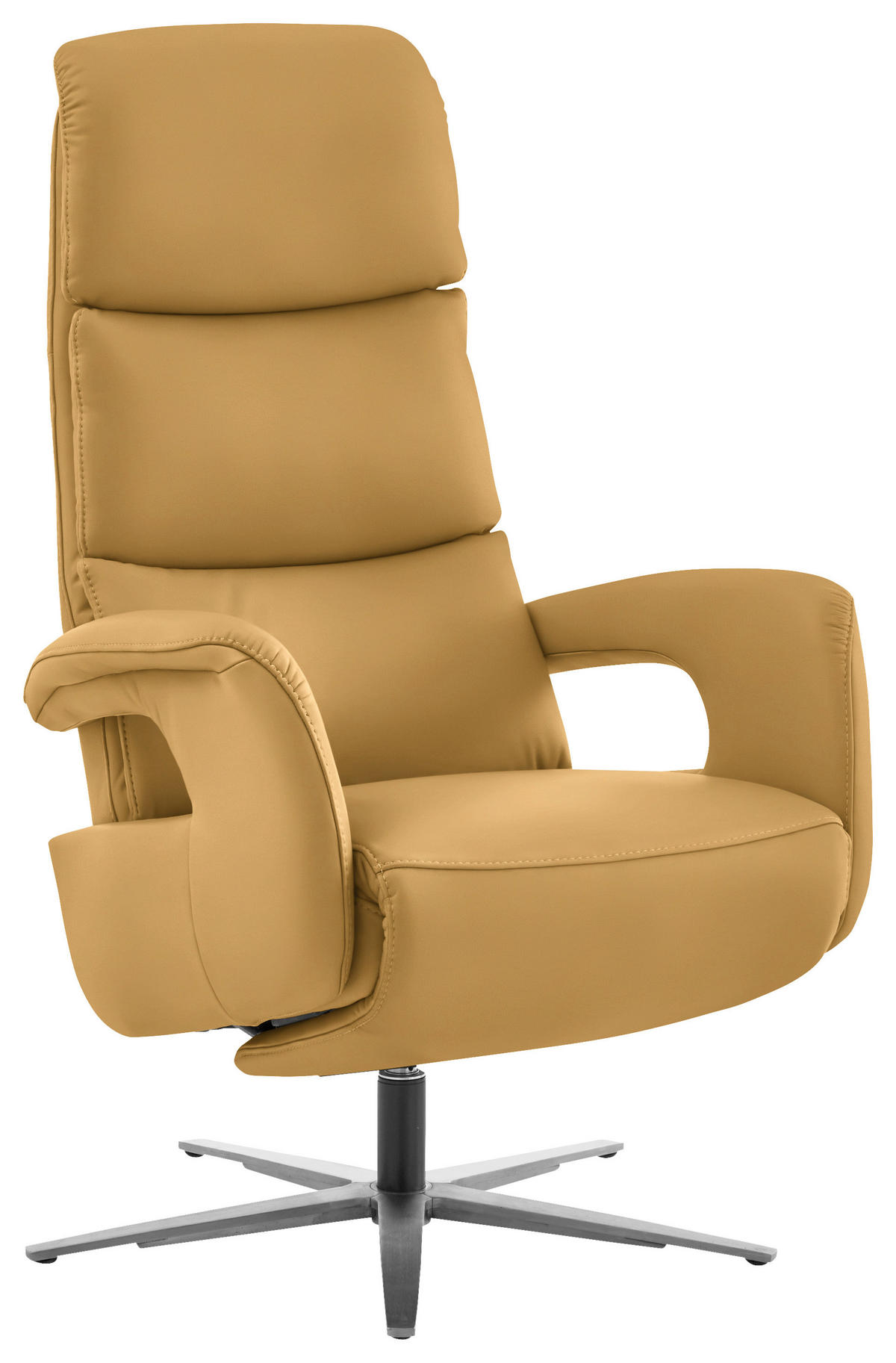 RELAXSESSEL in Leder Gelb  - Edelstahlfarben/Gelb, Design, Leder/Metall (76/119/86cm) - Dieter Knoll