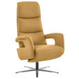 RELAXSESSEL in Leder Gelb  - Edelstahlfarben/Gelb, Design, Leder/Metall (76/119/86cm) - Dieter Knoll