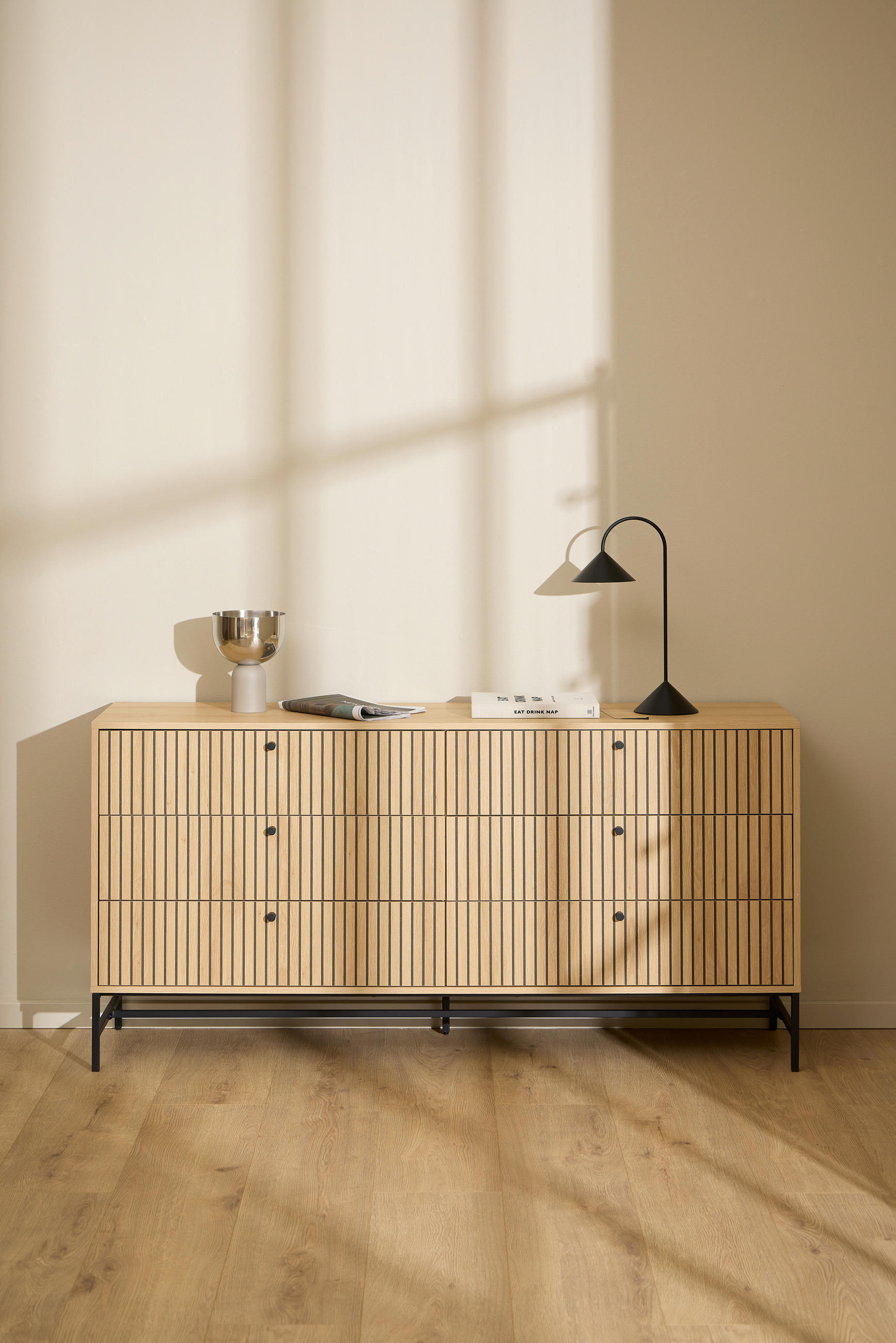 SIDEBOARD Albany  in 157/80,4/40 cm  - Eichefarben/Schwarz, Design, Holz/Holzwerkstoff (157/80,4/40cm)