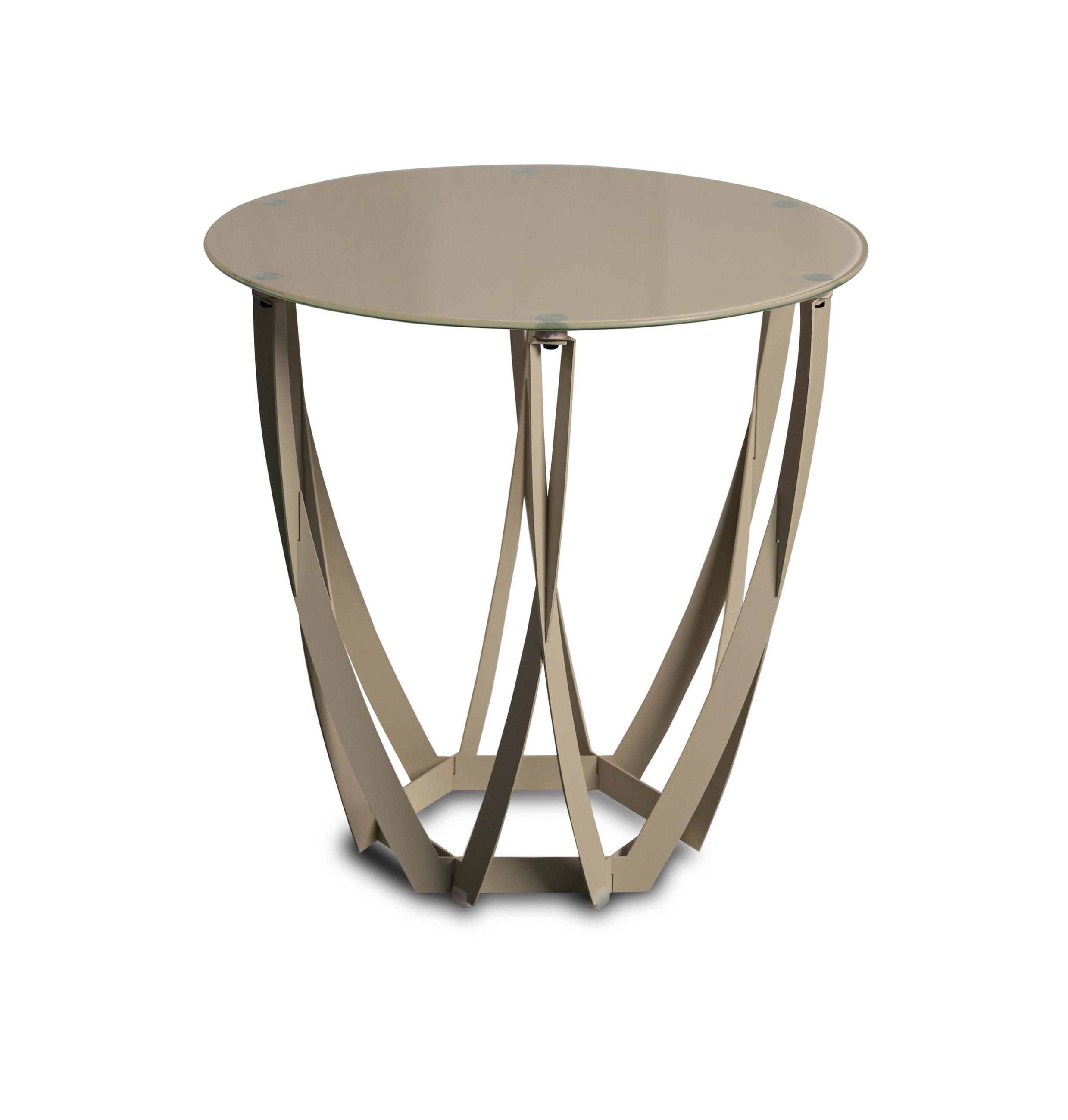 BEISTELLTISCH 50/50/50 cm Creme rund  - Creme, Basics, Glas/Metall (50/50/50cm) - Xora