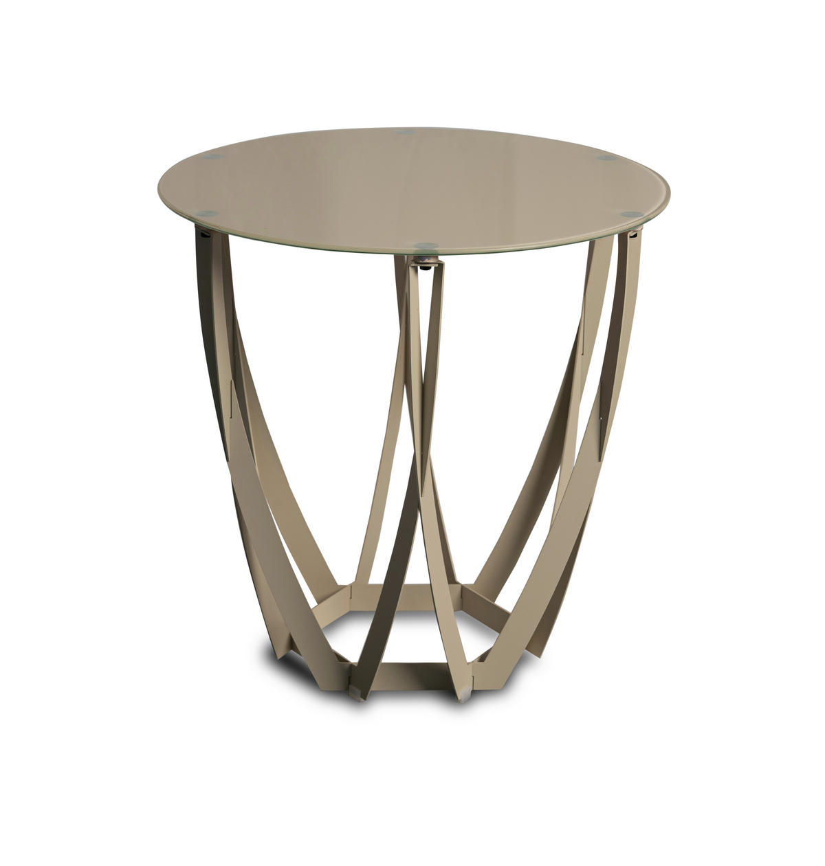 BEISTELLTISCH 50/50/50 cm Creme rund  - Creme, Basics, Glas/Metall (50/50/50cm) - Xora