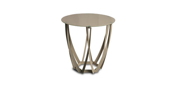 BEISTELLTISCH 50/50/50 cm Creme rund  - Creme, Basics, Glas/Metall (50/50/50cm) - Xora