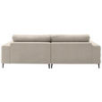 ECKSOFA  in Flachgewebe Beige  253/177 cm  - Beige/Schwarz, Design, Textil/Metall (253/177cm) - Dieter Knoll