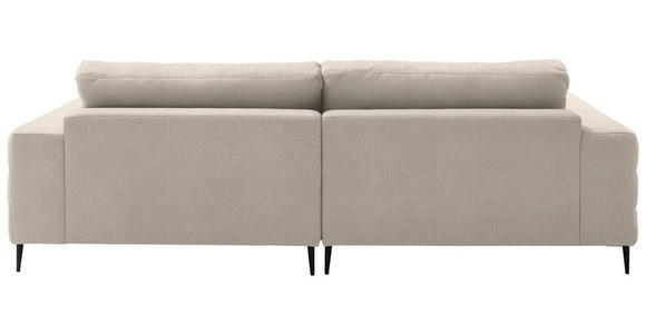 ECKSOFA  in Flachgewebe Beige  253/177 cm  - Beige/Schwarz, Design, Textil/Metall (253/177cm) - Dieter Knoll