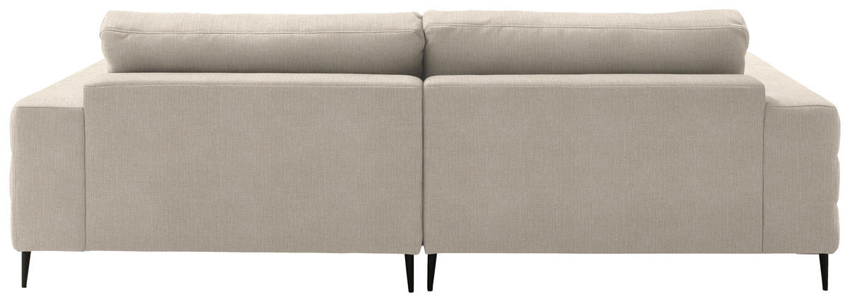 ECKSOFA in Flachgewebe Beige  253/177 cm  - Beige/Schwarz, Design, Textil/Metall (253/177cm) - Dieter Knoll