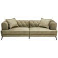 CHESTERFIELD-SOFA  in Samt Olivgrün  - Schwarz/Olivgrün, KONVENTIONELL, Textil/Metall (247/76/105cm) - Ambia Home