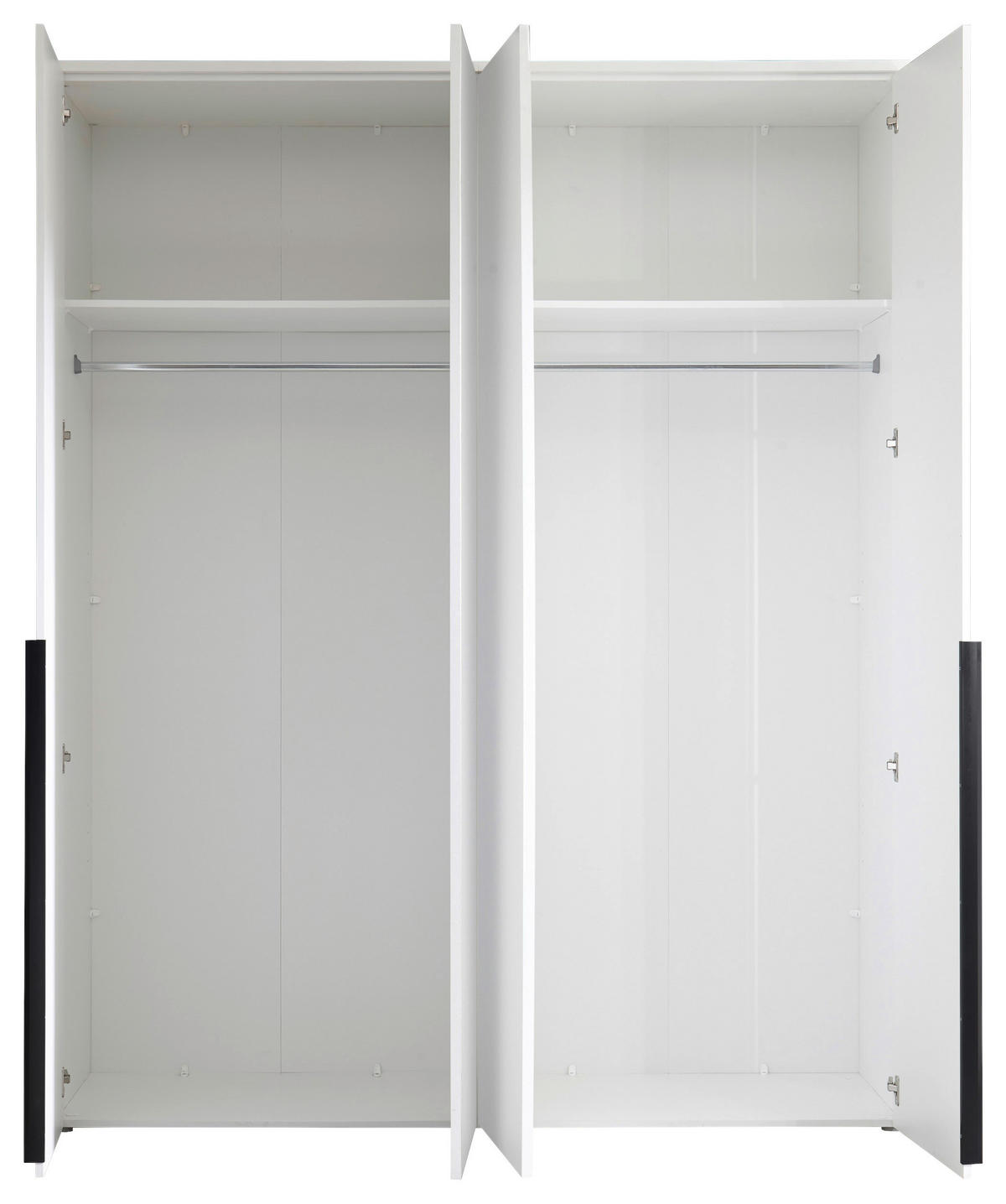 DREHTÜRENSCHRANK 180/225/52 cm 4-türig Weiß  - Schwarz/Weiß, MODERN, Glas/Holzwerkstoff (180/225/52cm) - MID.YOU