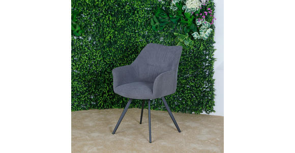 ARMLEHNSTUHL  Typenauswahl Webstoff  - Grau, Design, Textil/Metall (58/86/62,5cm) - Carryhome