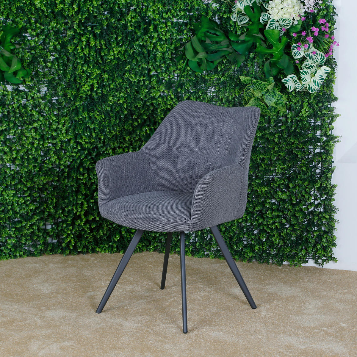 NASLANJAČ, kovina, tekstil siva  - siva, Design, kovina/tekstil (58/86/62,5cm) - Carryhome