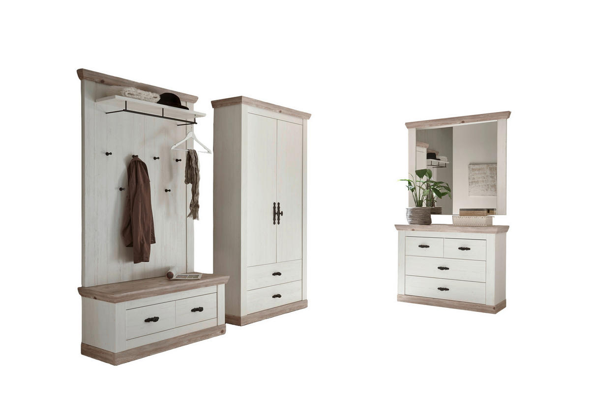 GARDEROBE 5-teilig  in 341/201/45 cm  - Hellbraun/Pinienfarben, Design, Holzwerkstoff (341/201/45cm) - MID.YOU